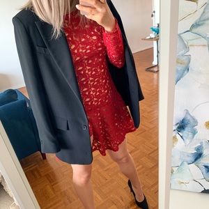 Burgundy LACE mini  dress